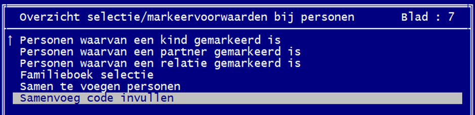 Overzicht selectie voorwaarden