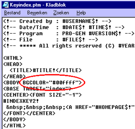 Voorbeeld keyindex.ptm